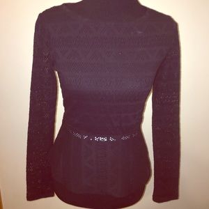 BCBG sheer peplum top